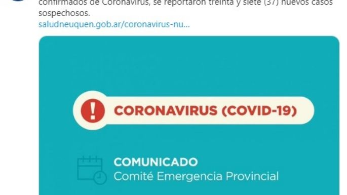 Atención: con 21 nuevos casos, Neuquén rompió la barrera de los 600 contagios