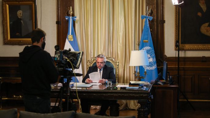 Alberto Fernández a la ONU: "El país tiene un endeudamiento tóxico e irrespondable"