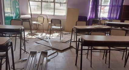 El impactante video que muestra cómo quedó la escuela de Cutral Co tras la caída del cielo raso