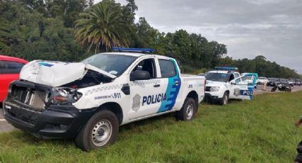 Insólito: patrulleros de la Policía Bonaerense protagonizaron un choque en cadena en Ruta 2