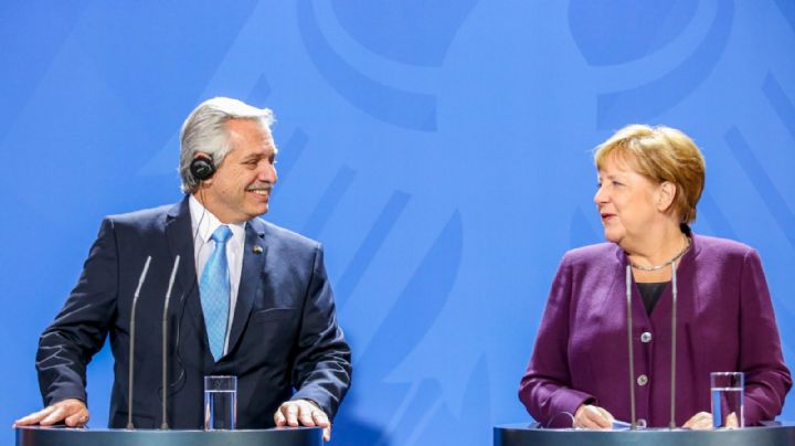 Alberto Fernández, Angela Merkel y la deuda externa