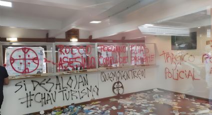 Encapuchados vandalizaron la secretaría de Turismo de El Bolsón