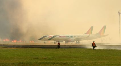 Por los severos incendios forestales, cerraron temporalmente el principal aeropuerto de Bolivia