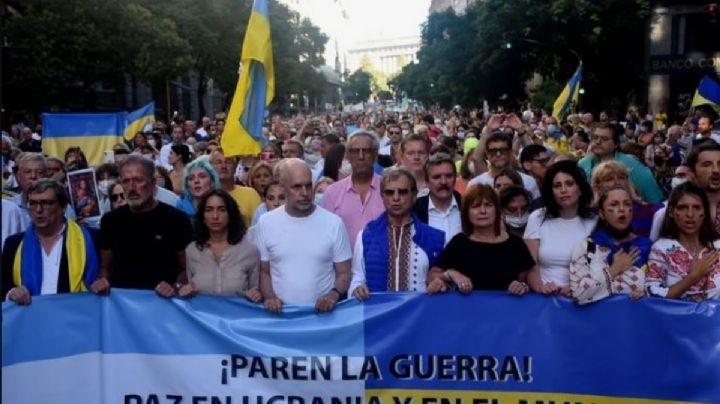 La oposición participó de una marcha por la paz en Ucrania en CABA