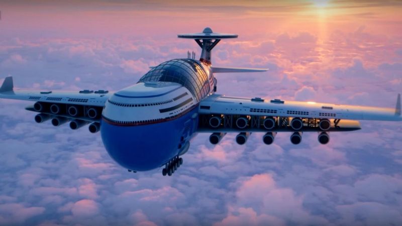 Un hotel volador: presentan el concepto de un all inclusive a bordo de un gigantesco avión