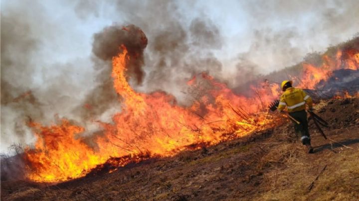 Brigadistas del Parque Nacional Lanín ayudan a combatir un incendio forestal en Jujuy