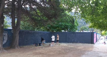Grafiteros taparon el mural de Maradona en el Parque Nacional Lanín