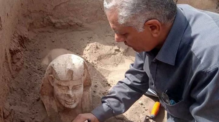Encontraron una estatua similar a una esfinge en el sur de Egipto