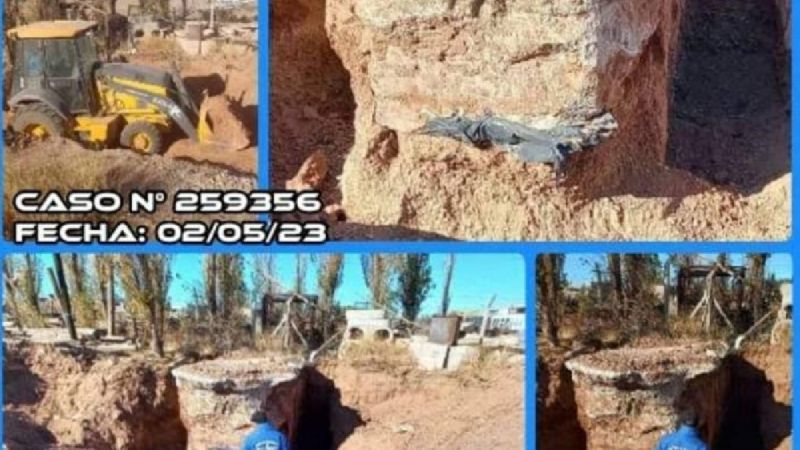 Contaminación con PCB: desenterraron el bloque de cemento que se encontró en la Cooperativa de Plottier