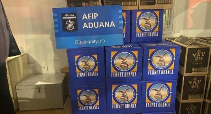La Aduana incautó más de 600 botellas de fernet y 200 de whisky que eran trasladadas hacia Uruguay