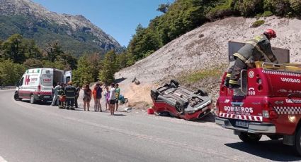 Nuevo incidente vial: un auto chileno volcó en la ruta 231 y sus ocupantes se salvaron de milagro